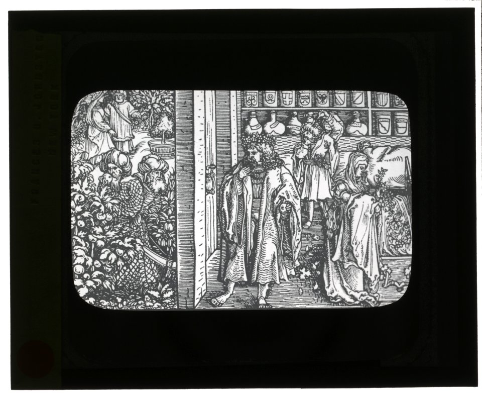 Reproduction of print showing Herbalist's garden and storeroom LCCN2007686375