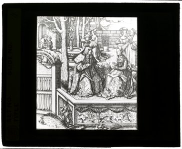 Reproduction of print showing King and queen in garden LCCN2007686373