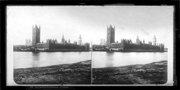 Reproducció d'una vista del Parlament i la Torre de Londres