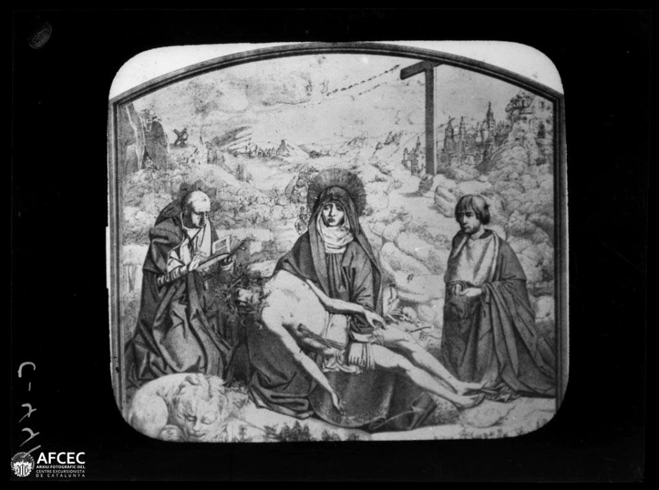 Reproducció de la Pietat de Bermejo a la sala capitular de la catedral de Barcelona
