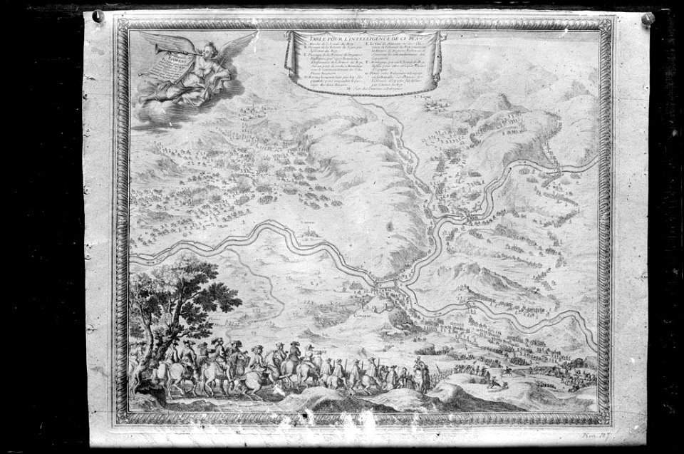 Reproducció del mapa de la batalla de Liorens de 1645 (AFCEC VINTRO D 4108)