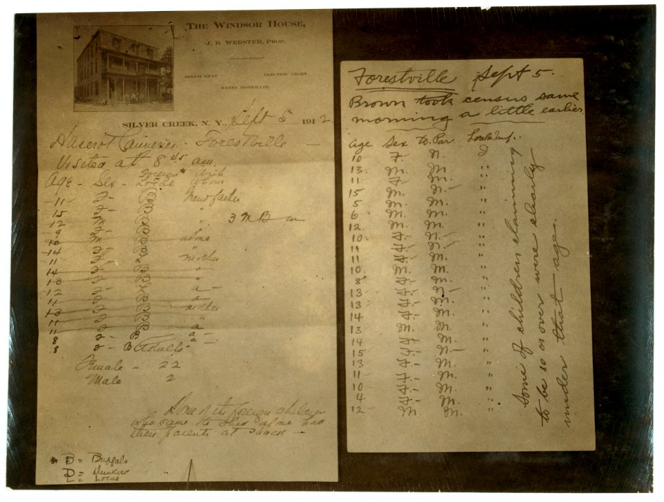 Reproduction New York State Factory Investigating Commission cannery records re. Haserote controversy. (E.F. Brown). LOC nclc.01029