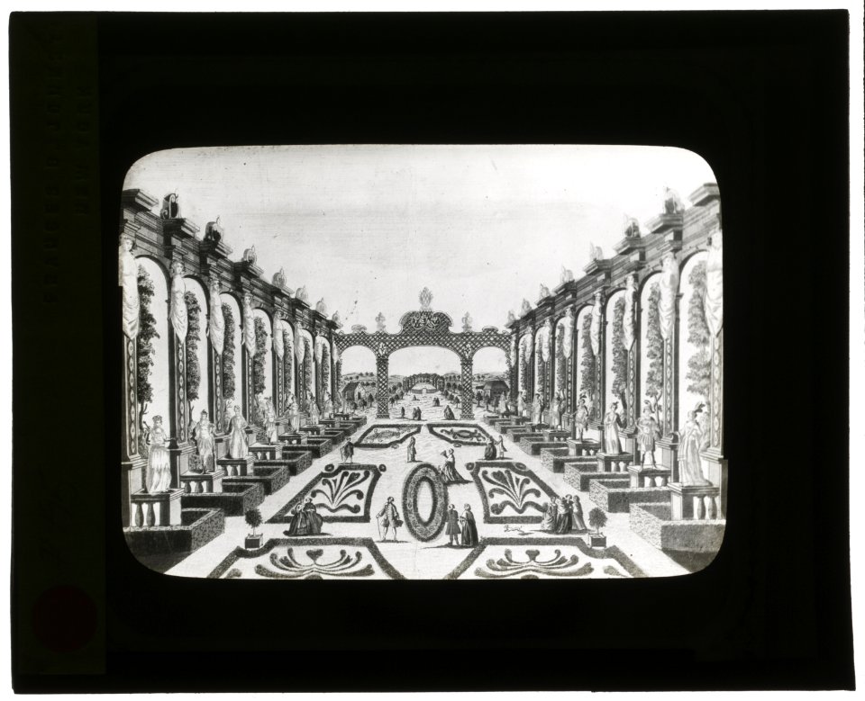 Reproduction of print showing Axarian Pleasure Garden, Saint Petersburg, Russia. View to trellis LCCN2007686355