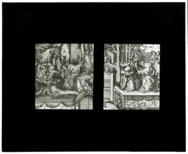 Reproduction of print showing King and queen in garden LCCN2007686368