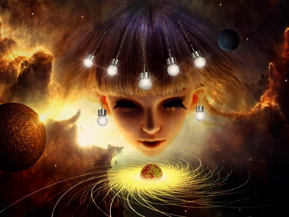 Fantasy light bulb sun