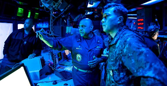 Republic of Korea navy members visit USS Shiloh 140717-N-NE138-955