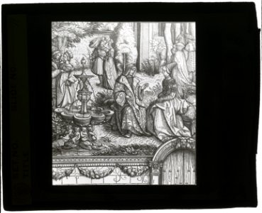 Reproduction of printing showing King and queen in garden LCCN2007686372