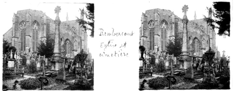 Rembercourt. Eglise et cimetière - Fonds Berthelé - 49Fi338