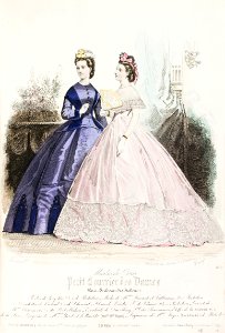Reprofotografi av modeplansch i tidskriften Le Journal des Demoiselles - Hallwylska museet - 87236