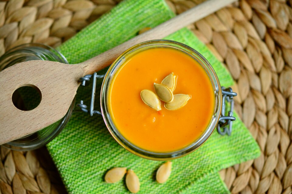 Orange pumpkin eat
