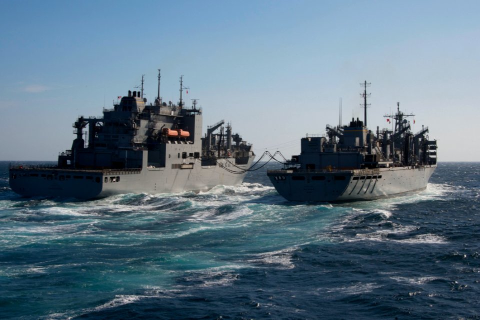 Replenishment at sea 141106-N-OV358-169