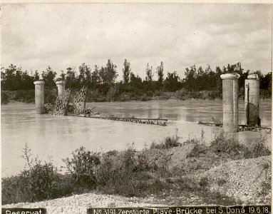 Reservat Zerstörte Piave-Brücke bei S.Doná 19.6.18. (BildID 15619731)