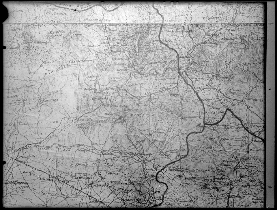 Reproducció d'un fragment d'un mapa de Guissona i Agramunt (AFCEC VINTRO 18X24 434)