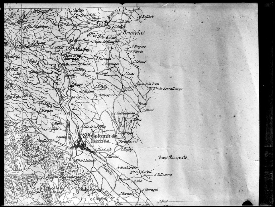 Reproducció d'un fragment d'un mapa Santa Coloma de Farners (AFCEC VINTRO 18X24 450)