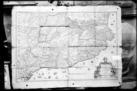 Reproducció d'un mapa de Catalunya de 1792 de Placide (AFCEC VINTRO D 4113)