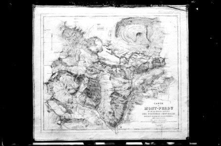 Reproducció d'un mapa del Mont Perdut de 1874 (AFCEC VINTRO D 4133)