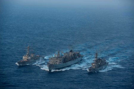 Replenishment at sea 160222-N-BR087-349