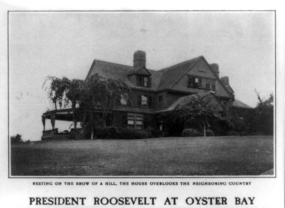 Resting on a brow of a hill, the house overlooks the neighboring country LCCN93507903