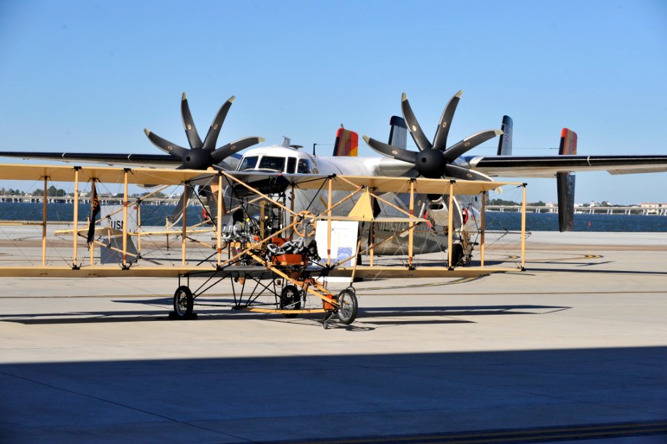 Replica Curtis bi-plane conducts a flyover celebrating 100 years of Naval Aviation DVIDS339588
