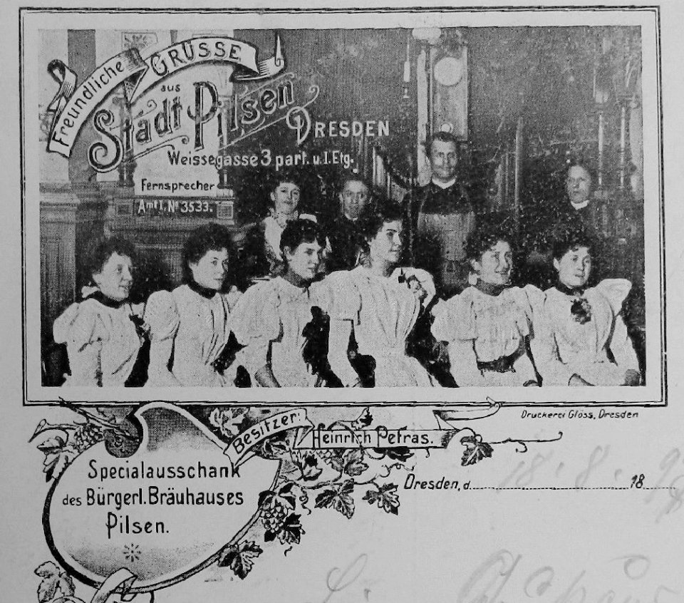 Restaurante Ciudad Pilsen camareras bella época Dresde