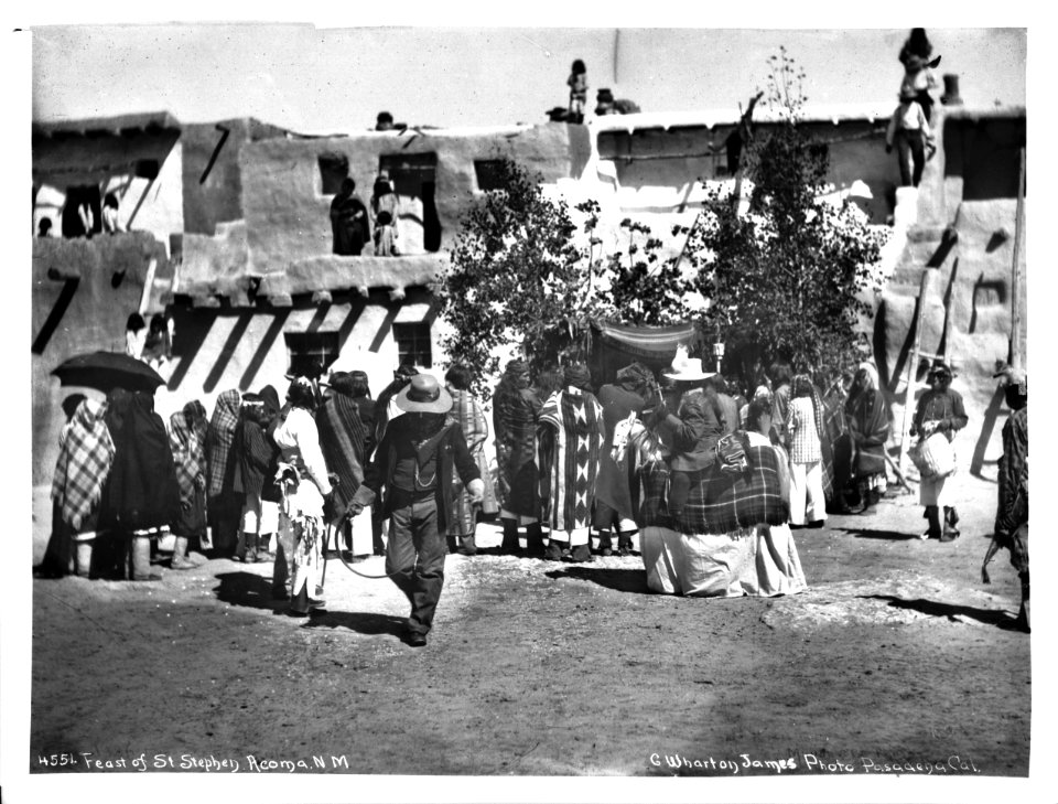 Representation of the coming of Saint James at the Feast of San Esteban (St.Stephan), Acoma Pueblo, New Mexico, 1886 (CHS-4551)