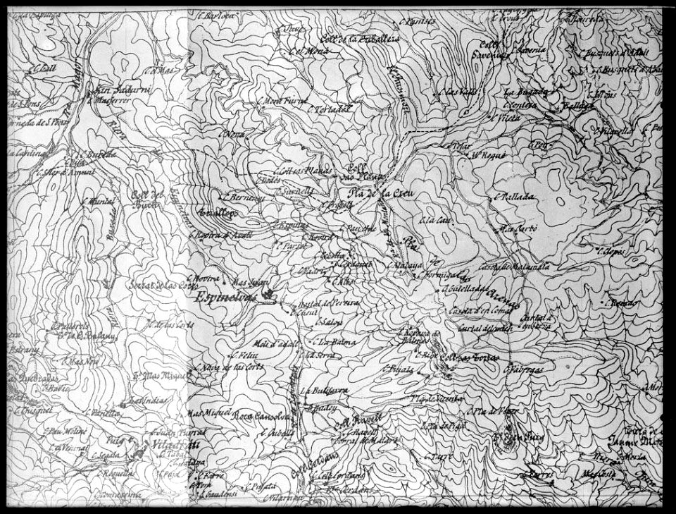 Reproducció d'un fragment d'un mapa d'Espinelves (AFCEC VINTRO 18X24 428)