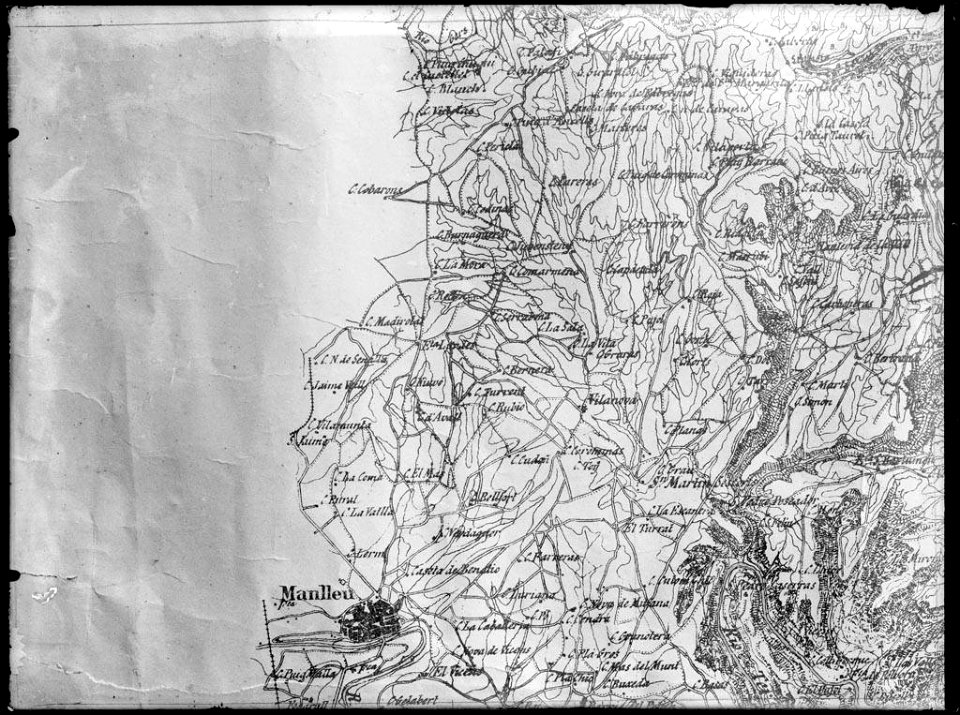 Reproducció d'un fragment d'un mapa de Manlleu (AFCEC VINTRO 18X24 438)