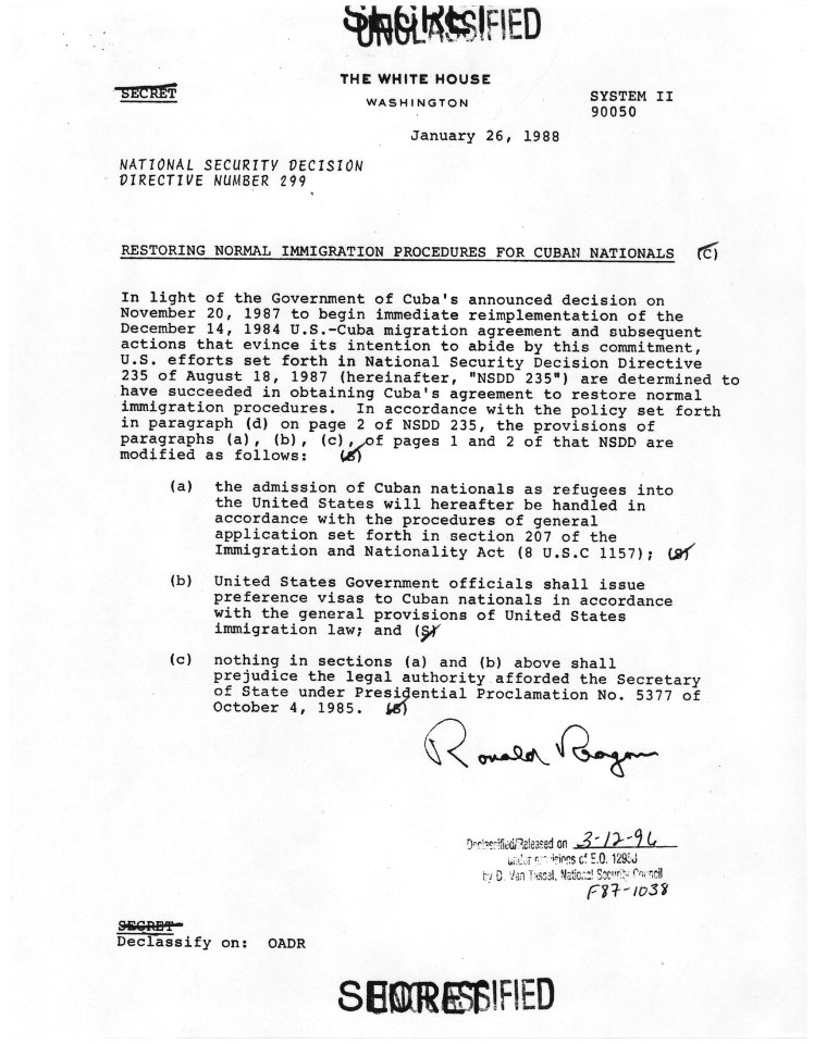 Restoring Normal Immigration Procedures for Cuban Nationals - NARA - 198391