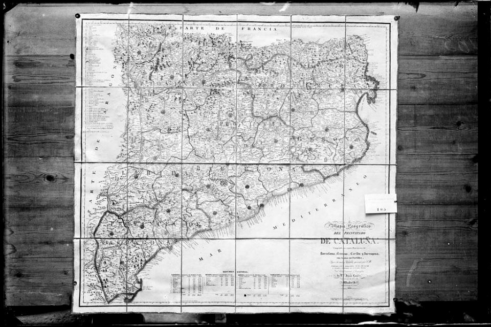 Reproducció d'un mapa del principat de Catalunya de Joan López (AFCEC VINTRO D 4103)