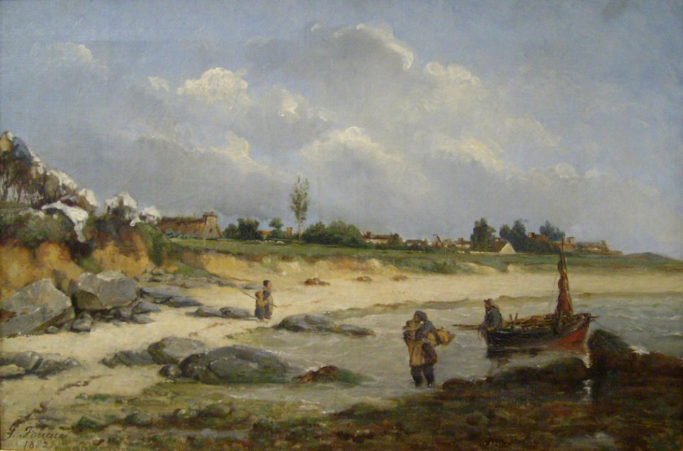 Retour de pêche - Plage de Réville, Fouace