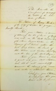 Requête de Henry Black de Québec, adressée à la commission responsable de l'administration des biens des Jésuites, afin de se faire concéder deux lots de terre sur la rive nord-est de la rivière Jacques-Cartier-1