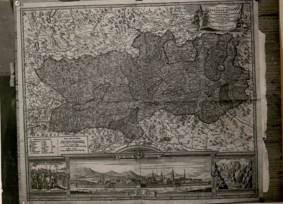 Reproduktion der Karte von Kärnten a.d.Museum in Villach. (BildID 15510348)