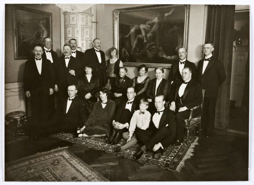 Reprofoto. Gruppbild. Personalfest hos Claudelin - Hallwylska museet - 86990