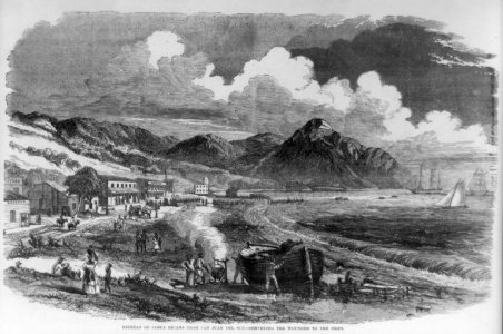 Retreat of Costa Ricans from San Juan del Sur - Conveying the wounded to the ships LCCN99614007