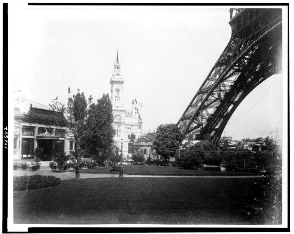 Restaurant Français, Pavilion of Brazil, and the lower part of the Eiffel Tower, Paris Exposition, 1889 LCCN91722256