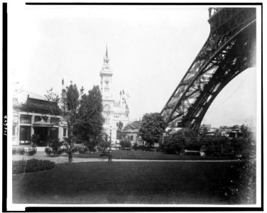 Restaurant Français, Pavilion of Brazil, and the lower part of the Eiffel Tower, Paris Exposition, 1889 LCCN91722256
