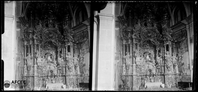 Retaule i altar major del santuari del Miracle de Riner