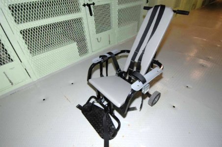 Restraint chair used for enteral feeding -a