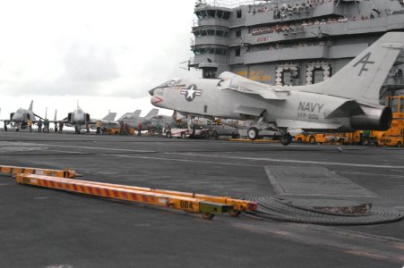 RF-8G VFP-206 landing on USS Eisenhower (CVN-69) 1985