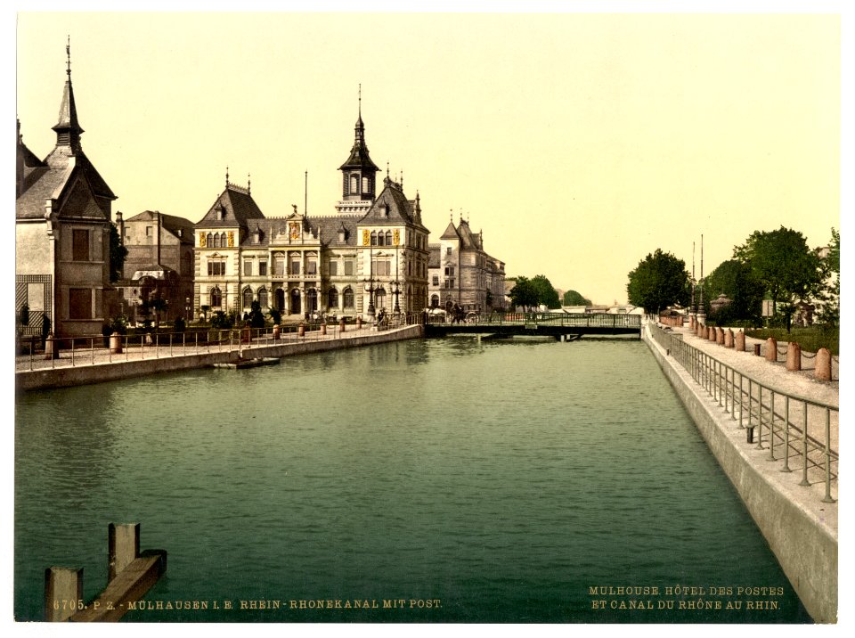 Rhone and Rhine Canal and Post, Mulhausen, Alsace Lorraine, Germany-LCCN2002695077