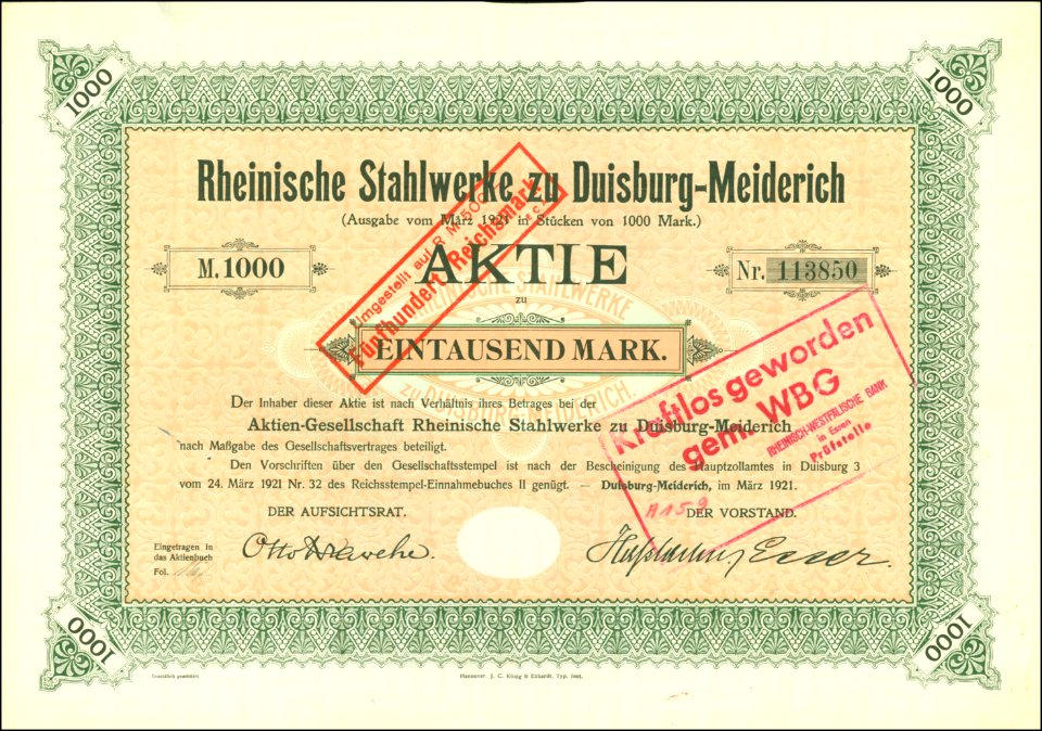 Rheinische Stahlwerke 1921