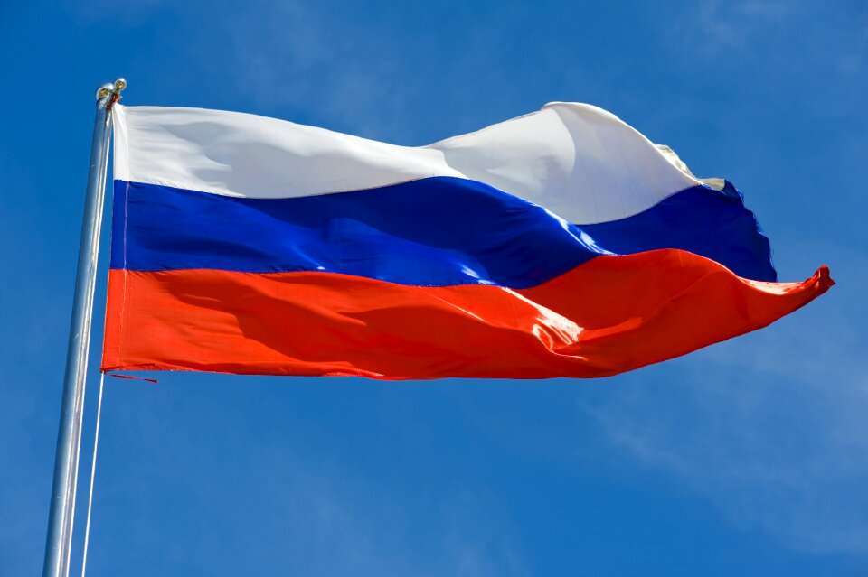 The flagpole russia state flag