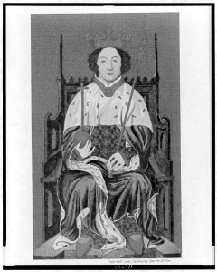 Richard II on the throne in England-From an ancient painting in Westminster Abbey LCCN97506854