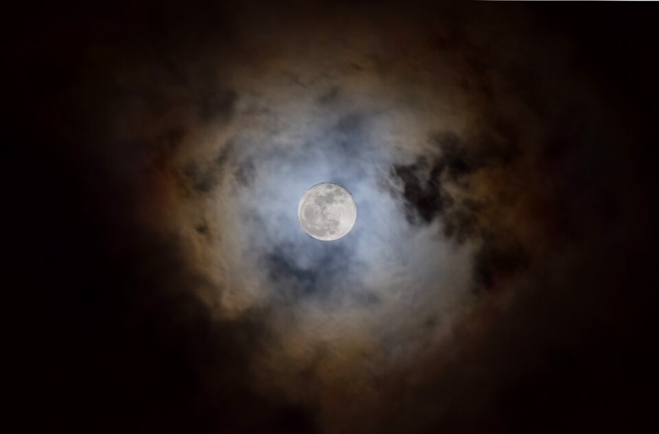 Night full moon light photo