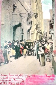 Richard Ellis, Organ scene in Bull Street (derivative coloured postcard)