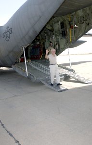 Richard Lugar arrives at Baghdad International Airport