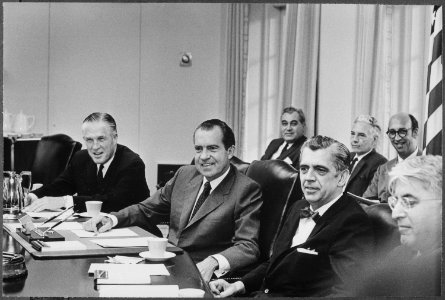 Richard M. Nixon in a cabinet meeting - NARA - 194640 photo