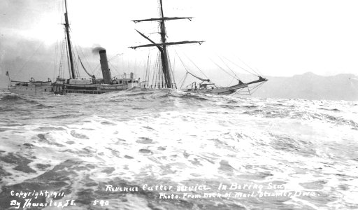 Revenue Cutter service in Bering Sea, from deck of SS DORA, 1911 (THWAITES 119)
