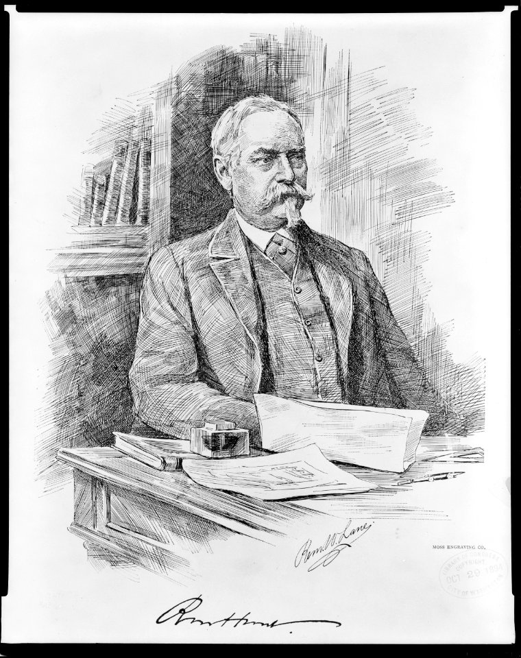 Richard Morris Hunt, half-length portrait, seated at desk LCCN2005690052