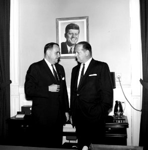Richard W Reuter -left- swearing in ceremony; August 1st, 1962